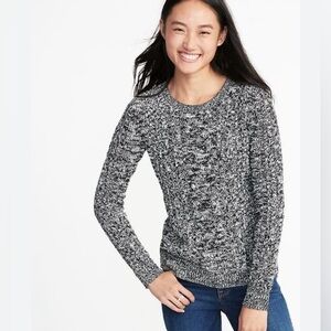 Classic Elegance: Black and Grey Knit Sweater by Touch (Size:  Medium)